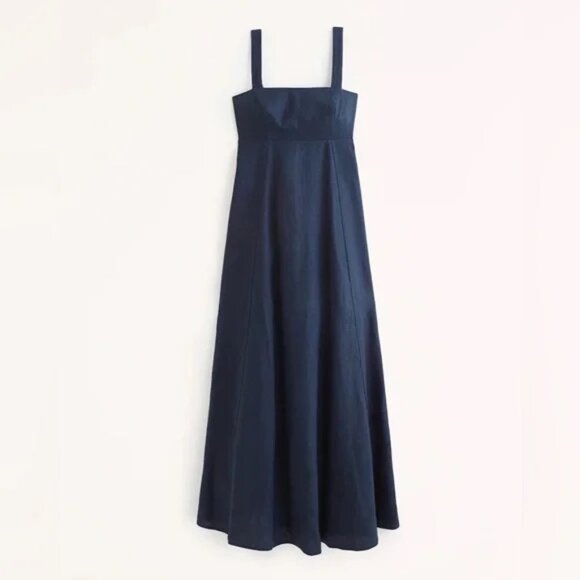 Abercrombie Premium Linen Bow Back Maxi Dress - Picture 6 of 6